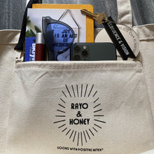 Load image into Gallery viewer, Joy Is An Act of Resistance Natural Tote by rayo &amp; honey
