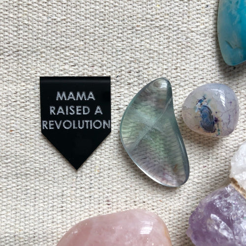 mama raised a revolution pin by rayo & honey