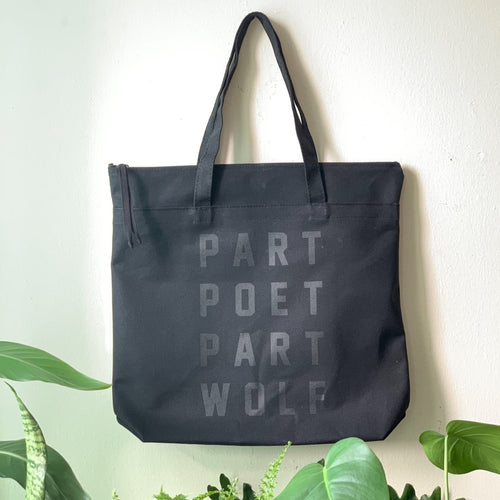 part poet part wolf black tote by rayo & honey